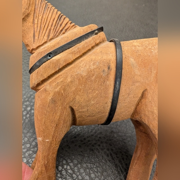 Vintage Hand Carved Wooden Donkey Mule Burro Figurine - Picture 6 of 9